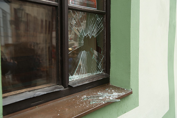 A2B Glass are able to board up broken windows while they are being repaired in Stoke.